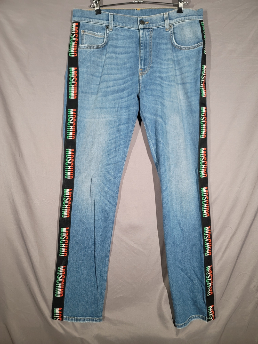 👉 Moschino Couture Jeans Italy Denim Designer Luxury Blue 34x30 Slim